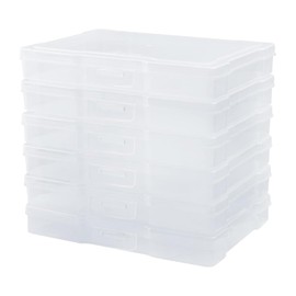 Naivees Photo Case 4" x 6" Photo Storage Boxes Inner Photo Organizer Boxes 12 Inner Clear Plastic Picture Boxes Transparent Craft Keeper Photo Containers for Photos, Art, Pictures