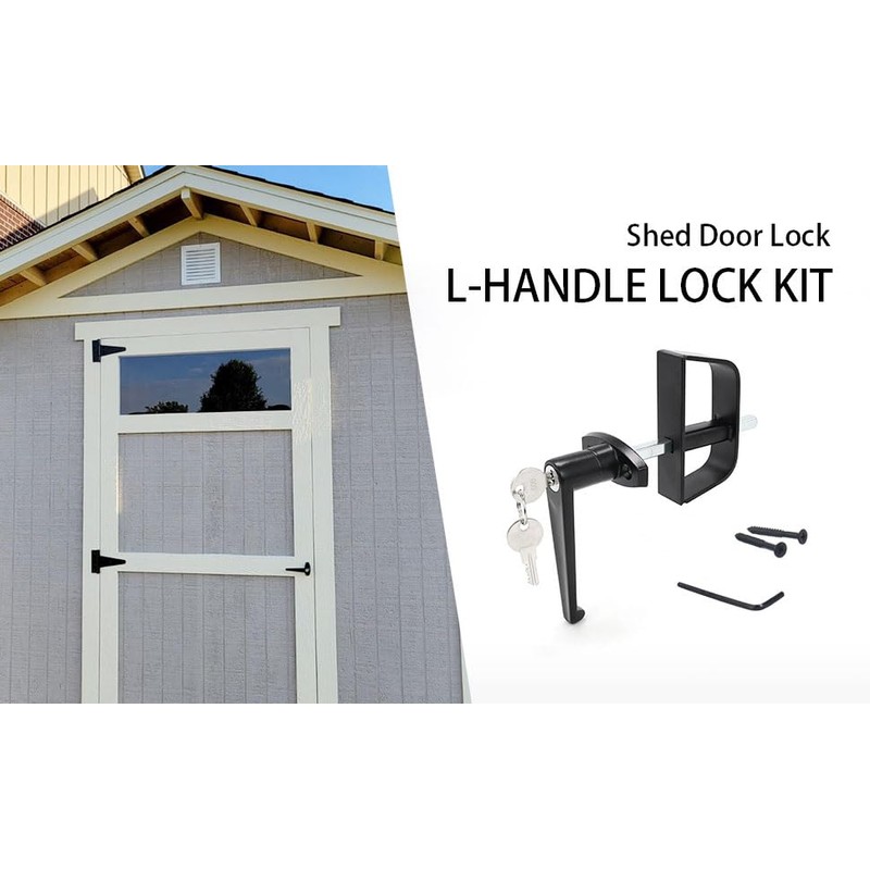 StartFine 4½" Shed Door Lock L-Handle Lock kit Keyed Alike
