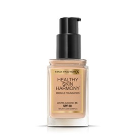 Max Factor Healthy Skin Harmony Foundation Warm Almond 45 - Liquid Makeup for the Perfect Foundation - Moisturising for the Skin - 1 x 30 ml