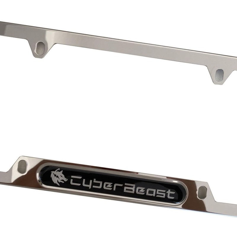 Chrome Cyber Beast License Plate Frame Cover Holder ForTesla CyberTruck