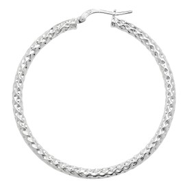 925 Sterling Silver Ladies Hoop Earrings - 40mm WJS11493MM40