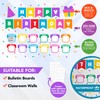 Decorably 89Pcs Confetti Happy Birthday Bulletin Board Set for Classroom