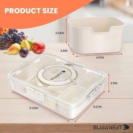 BliSSNEST - Snack Box Container - Snack Containers - Snackle Box - Snackle Box Container - Snack Organizer - Candy Containers - Charcuterie Board with Lid - Divided Dood Storage Containers
