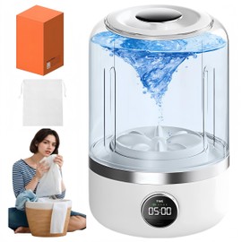 Wireless Washing Machine, Portable Rechargeable Mini Washing Machine for Underwear, Portable Underwear Washer Mini, Cordless Small Laundry Machine Ideal for Home,Travel,Camping (Deluxe White)