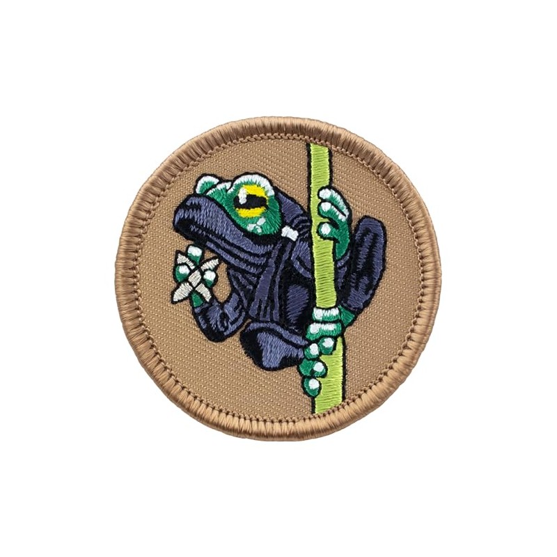Ninja Frog Patrol Patch - 2" Diameter Round Embroidered Patch