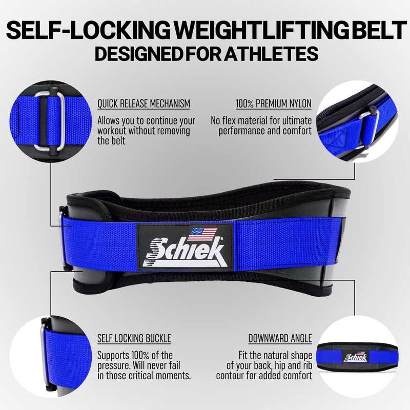 Schiek Model 3004 Power Lifting Belt (Blue, Medium (31 -
