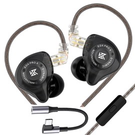 Zengli Audífonos Kz Edx Pro X con Mic Todo En Uno Gamer Monitores，Adaptador Dac 24bit/96khz Tipo C A Audifonos Entrada 3.5 Mm (Negro