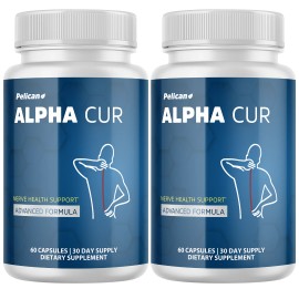 Pelican Vitamins Alpha Cur- Brain & Nerve Support- 2 Bottles- 120 Capsules