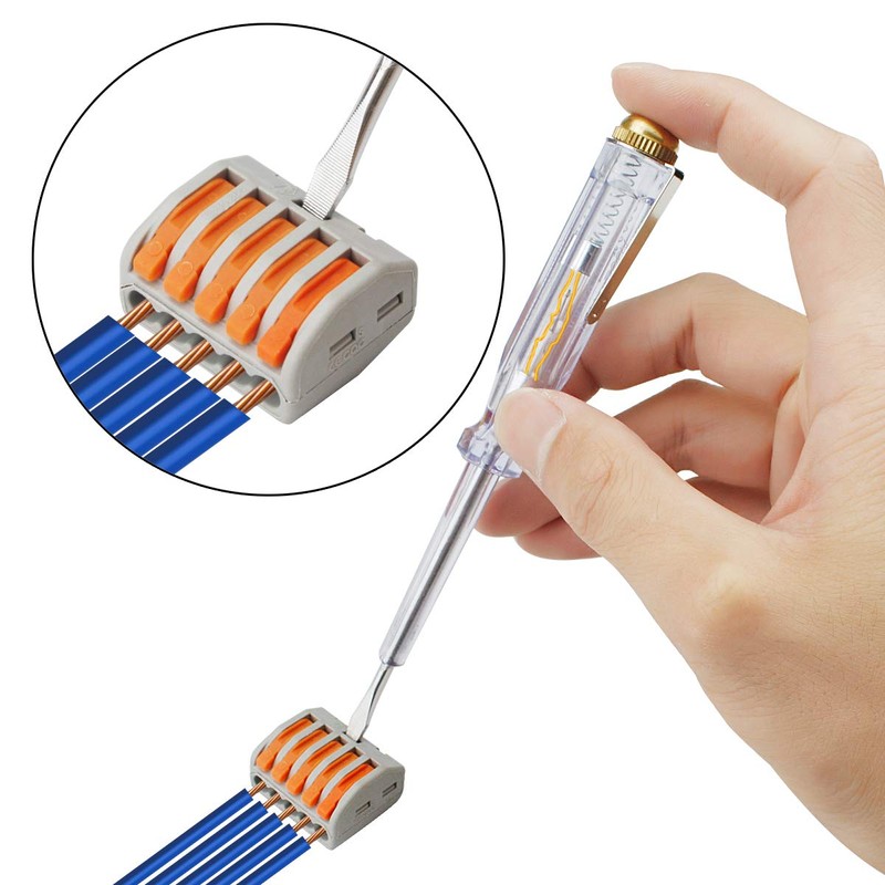 50 Pcs Lever Connectors Nuts 5 Conductor Combination Compact Wire