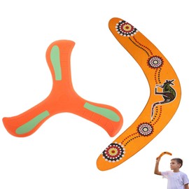 AMBEERT 2 PCS Wooden Boomerang, Boomerang for Adults, Boomerang for Kids, Perfect for Outdoor Fun, Backyard Games, and Family Entertainment, Easy to Throw & Catch Flying V Shaped Returning Boomerang