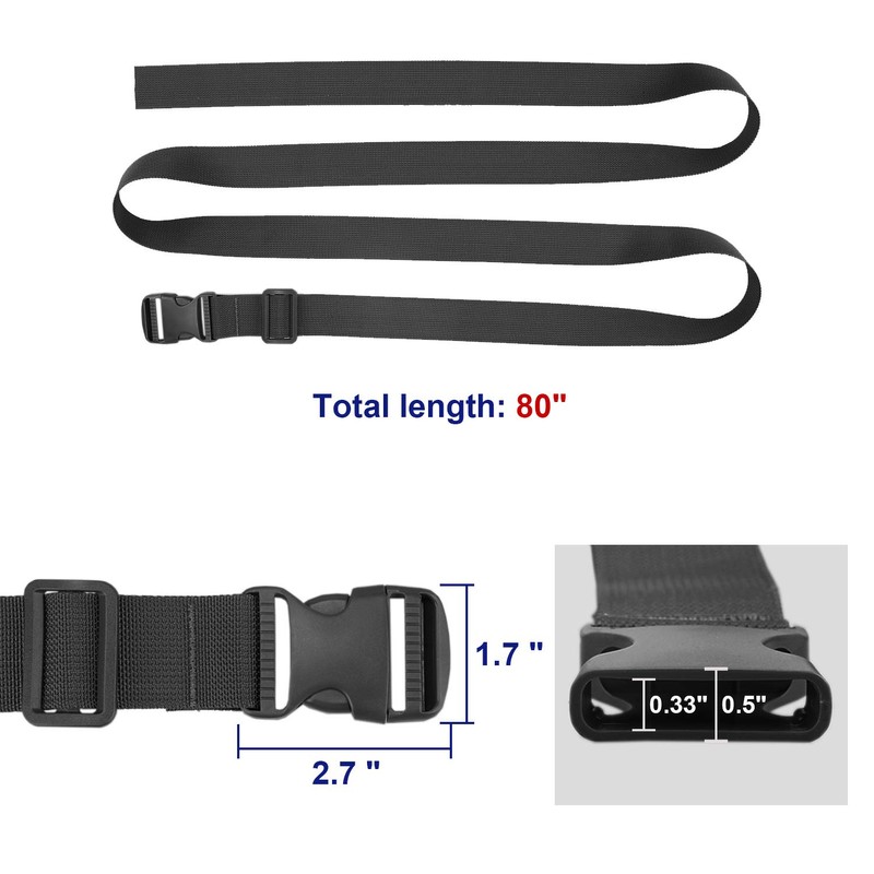 MAGARROW 80" Adjustable Luggage Straps with Buckle