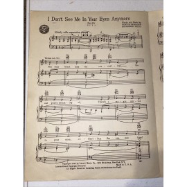 1949 I DON'T SEE ME IN YOUR EYES ANYMORE Sheet Music DICK JURGENS by Benjamin