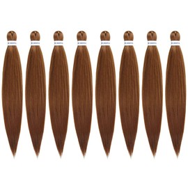 Pre Stretched Braiding Hair 26"-8 Packs Long Omber Itch Free Hot Water Setting Synthetic Fiber Crochet Braiding Hair Extension (26", 30#)