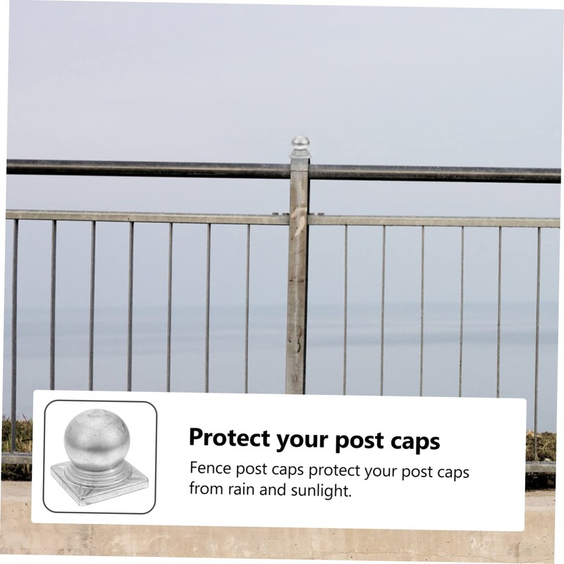 Tofficu 4pcs Decorative Ball Shape Fence Post Caps Post Covers