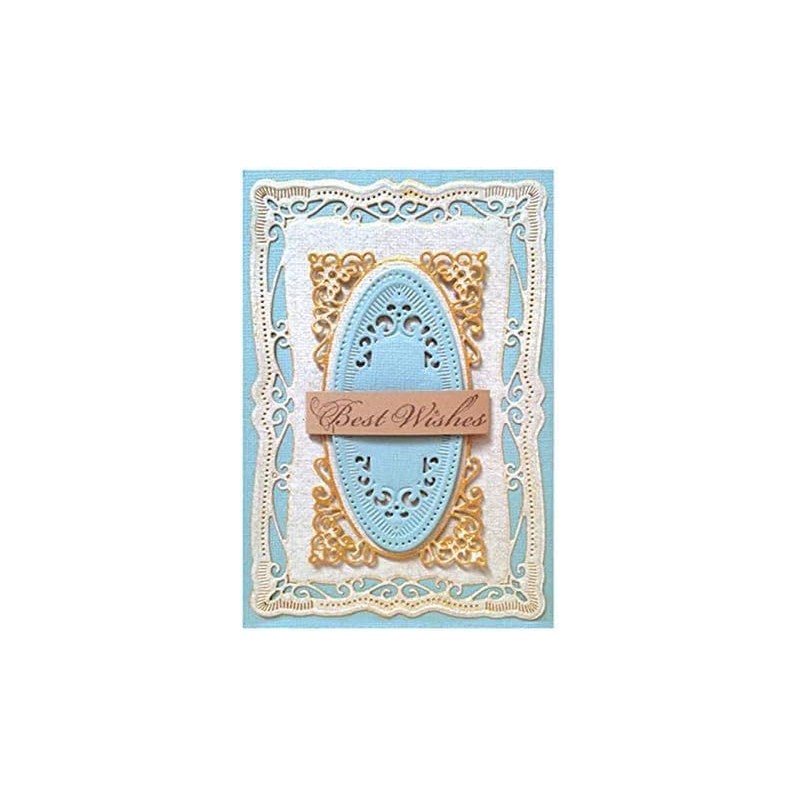 Rectangular Lace Cutting Dies with Metal Frame for Scrapbooking Cutting