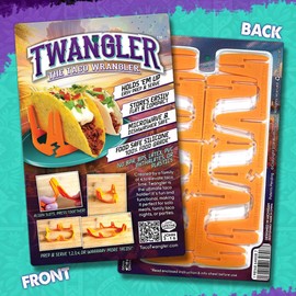 Twangler The Taco Wrangler Taco Holders, Configurable and Compact Silicone Stands, Microwave and Dishwasher Safe, 4pc Holds 1 to 6 (Orange)