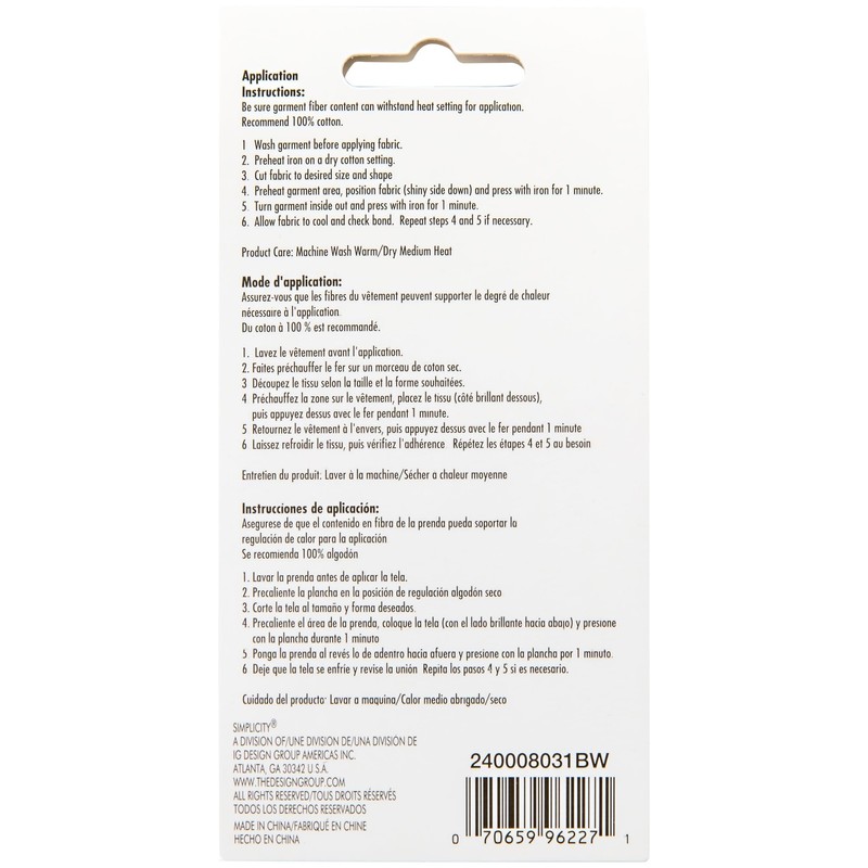 Bondex Iron-On Twill Patches 5"X7" 2/Pkg - Black