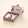 COAI Black Obsidian Necklace for Men Women, Genuine Leather Ankh