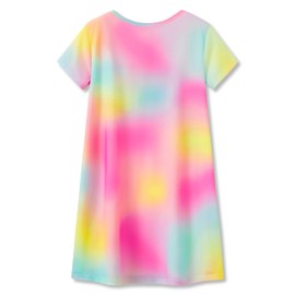 Tebbis Teen/Little Girls Nightgown – Summer Short Sleeves Sleepwear Rainbow Game Nightdress Pajama Size 12