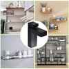 UFURMATE Glass Clamp 2 Pack Black Adjustable Wood/Glass Shelf Brackets