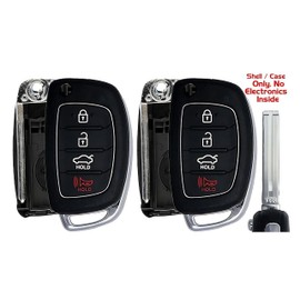 2X New Replacement Key Fob Remote Shell / CASE Compatible with & Fit for Hyundai Vehicles - MPN TQ8-RKE-4F25-03 (NO Electronics or Chip Inside)