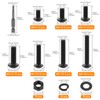 CLAHJQX 280 Pcs Black Bolts and Nuts Kit - M5-0.8
