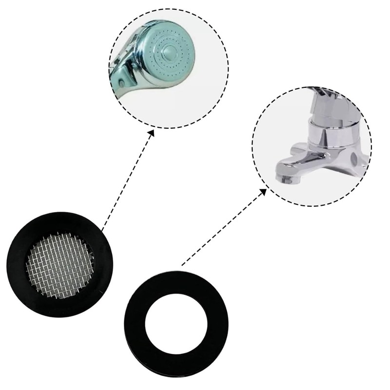 3/4" Shower Head Filter Gasket, Rubber Washer with Wire Mesh