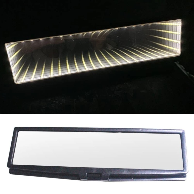 LED BLACKHOLE MIRROR Car Mirror LED Rearview Blackhole Universal Clip