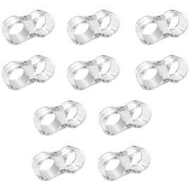 Heyous 10PCS Transparent Plastic Double Ring Door Stop Cushion Handles Inner Diameters 15.5mm/18mm Wall Protector Gate Bumper Suitable for Window Knob