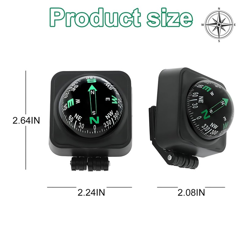 Mandark Car Compass, Adjustable Dashboard Vehicle Direction Navigation Ball, Portable