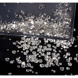 XIULI Rhinestone DIY Nail Decorating and Clothing, High Lighting, White, ss3-30 (4.8 mm) ss20 (1,440 Tablets), Size: