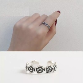 Unbranded Tibet Vintage 925 STERLING SILVER Rose Flora Toe RING Open Adjustable Gift Box