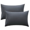 Bedsure Pillow Cases 2 Pack Dark Grey - Brushed Polyester