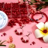 TOAOB 1400pcs Pearl Beads Red Round Loose Imitation Pearls Acrylic