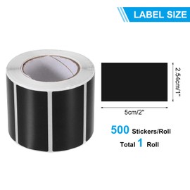 PATIKIL Rectangular Color Coding Labels 2 x 1 Inch, 500 Pcs Rectangle Colored Labels Sticker Moving Stickers Label Tags for Inventory Office Home Packing Box, Black