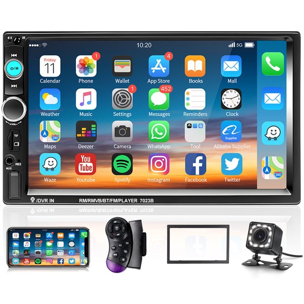 Podofo Car Stereo Double Din Car Radio 7 Inch MP5
