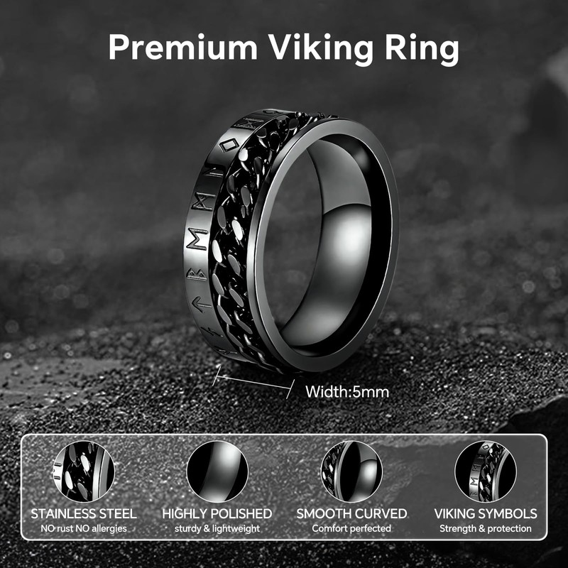 MERTTURM Men's Stainless Steel Ring