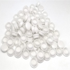 100Pcs 15mm/0.59in Plastic Plugs for Holes,White Screw Hole Plugs Button,for Chair Cabinet Cupboard Shelf(15mm)