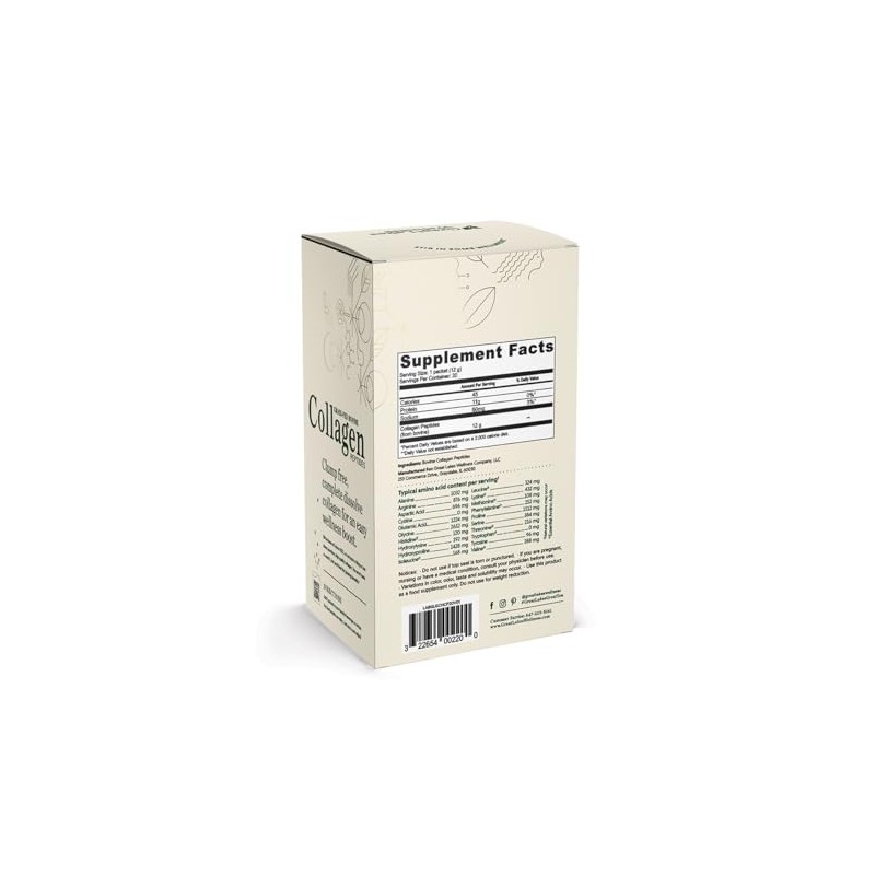 Great Lakes Gelatin, Certified Paleo Friendly, Pasture-Raised Grass-Fed, Collagen Hydrolysate,