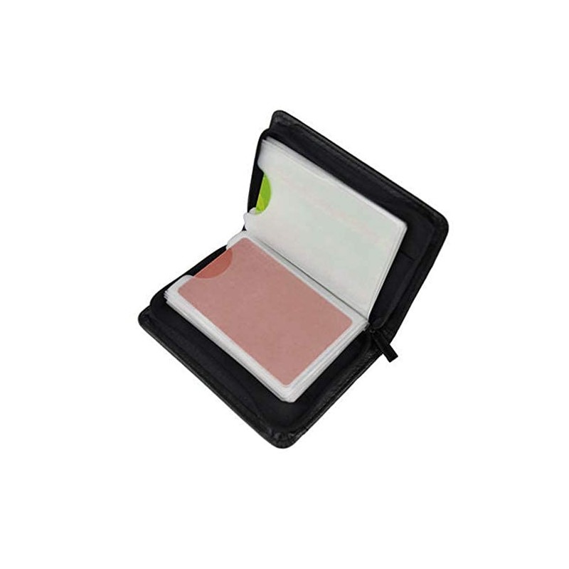 JahyShow 36 Slots Credit Card Holder Wallet Zip Leather Card