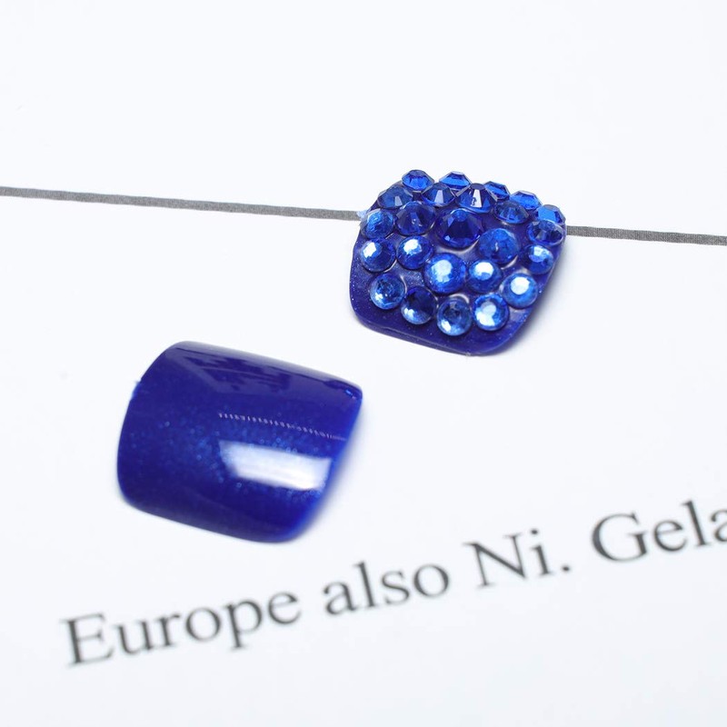 Yienate False Nail for Toes Chic Exquisite Bling Bride Royal