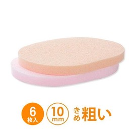 Facial Sponges, 4 Types, 0.4 inch (10 mm) Thick (Coarse), 6 Pieces, Orange [Face Sponge, Massage Sponge, Facial Cleansing, Esthetics, Sponge, Puff Cleansing, Pack, Mask, Wiping Off]