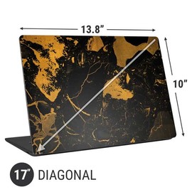 Skinit Laptop Decal Skin Compatible with Universal Laptop 17in (13.8 x 10in) Originally Designed Black and Gold Scattered Marble Design