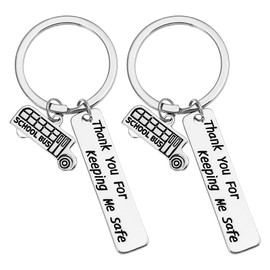 2 pieces driving careful key fob thank you for keeping me safe alloy school bus driver bus driver thank you jewellery men women