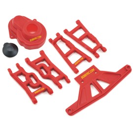RPM R/C Suspension Arms,Gear Cover & Bumper(RED) Compatible with Traxxas 2wd Stampede, Traxxas 2wd Rustler
