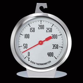 Oven Thermometer for Gas Hob, Oven Thermometer for Oven, Thermometer for Electric Hob, Measuring Range 0°C to 400°C, Stainless Steel Oven Thermometer with Large Dial for Baking BBQ & Cooking