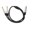 6.35mm Splitter Cable Female to Dual Male Gold Plated Plug