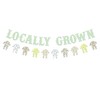 Green Gingham Locally Grown Baby Shower Banner, Rustic Onesie Garland