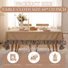 Mindsoft 60 x 120 Inch Rectangle Farmhouse Ruffle Tablecloth Rustic