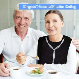 SwirlColor Adult Bibs for Elderly Washable, Waterproof and Reusable Elegant Large Adult Bibs for Women Christmas Dinner Bibs for Adults with Food Catcher Clothing Protector for Elderly Patient